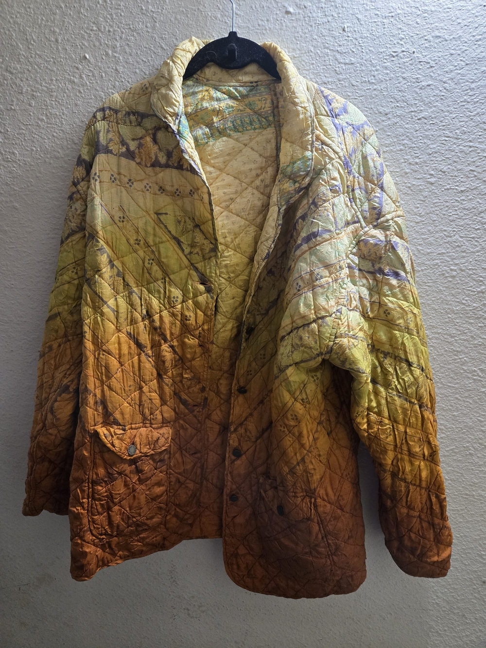 Vintage Cieed Quilted Ombré Jacket Oversized Boho Cottagecore Coat Womens.